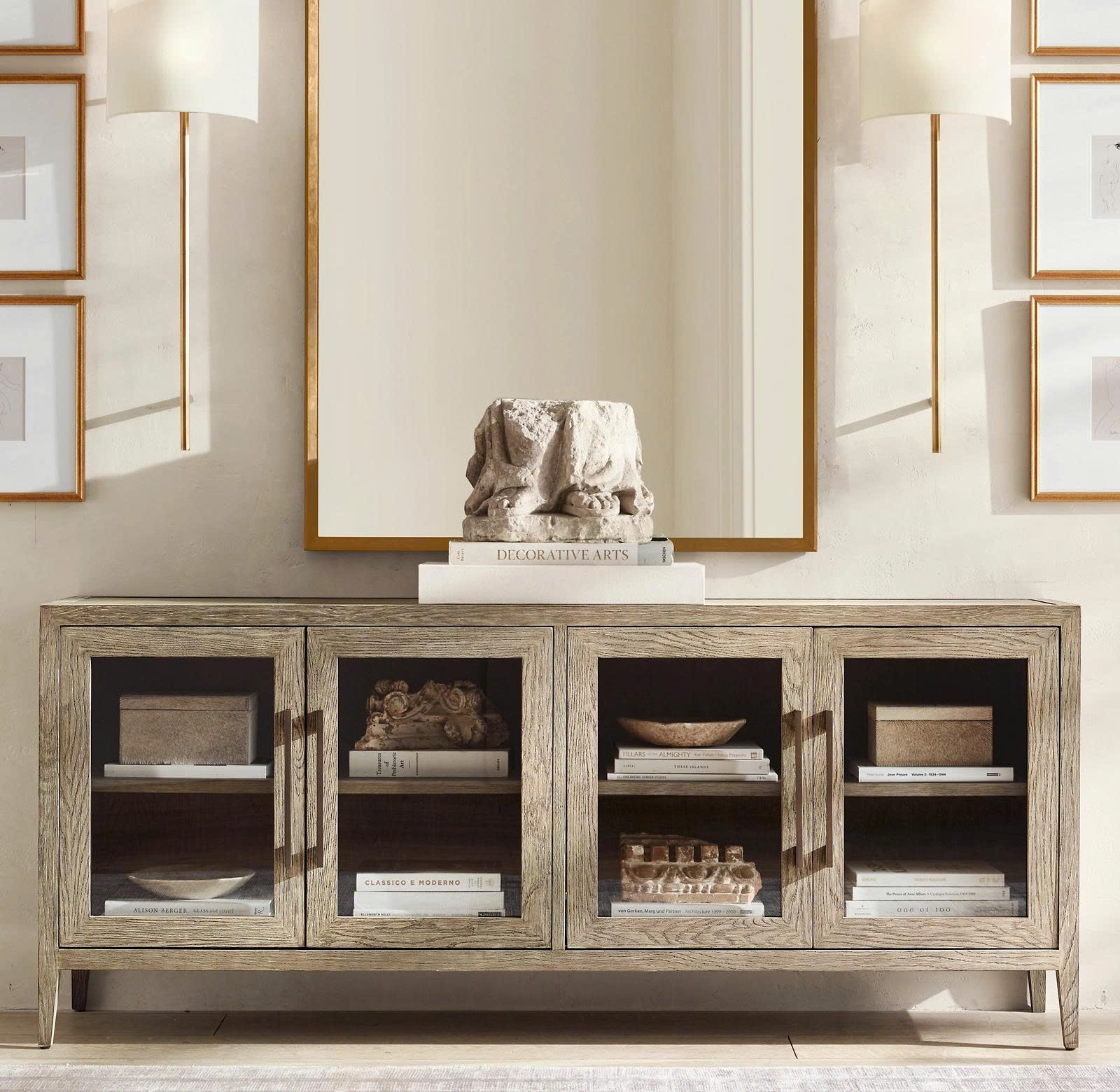 French Contemporary Glass 4-door Sideboard